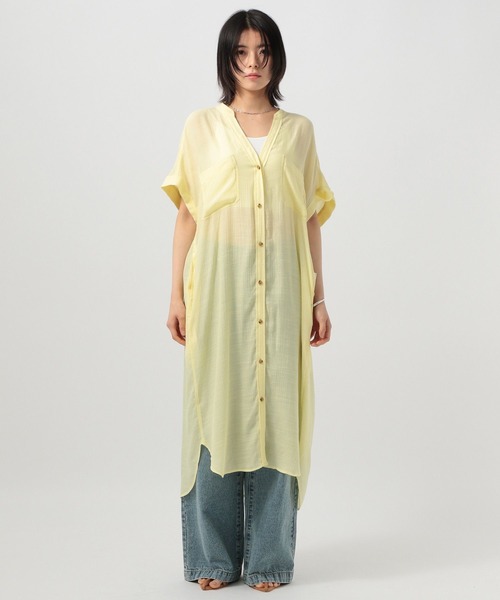 BAYFLOW（ベイフロー）の「フレンチスリーブワンピース（ワンピース・レディース・イエロー/ブルー/ホワイト系・SMALL/MEDIUM）」の16枚目の写真