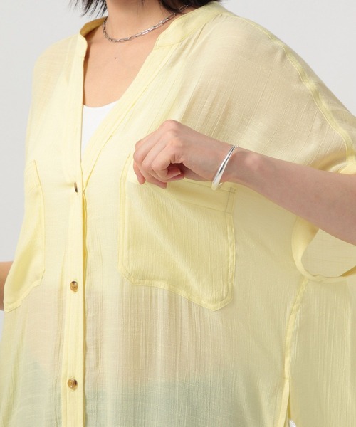 BAYFLOW（ベイフロー）の「フレンチスリーブワンピース（ワンピース・レディース・イエロー/ブルー/ホワイト系・SMALL/MEDIUM）」の9枚目の写真