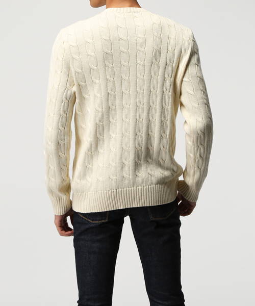 ラルフローレン　ケーブル編みニット　ホワイト　コットン　M Ralph Lauren ラルフローレン ケーブルニット コットンニット