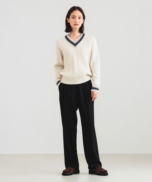 セール】【別注】SLOANE / 5ゲージ チルデン Vネック ロングスリーブ