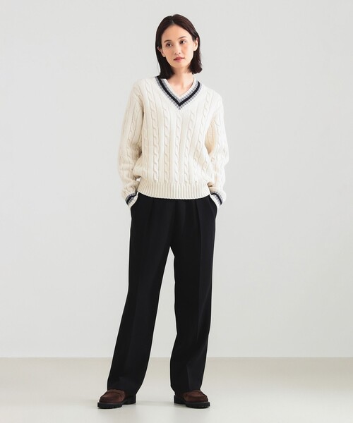 別注】SLOANE / 5ゲージ チルデン Vネック ロングスリーブ ニット