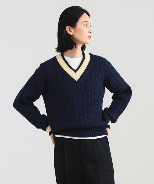 別注】SLOANE / 5ゲージ チルデン Vネック ロングスリーブ ニット