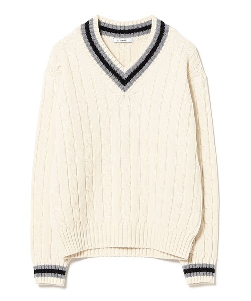 別注】SLOANE / 5ゲージ チルデン Vネック ロングスリーブ ニット