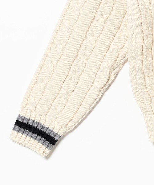 SLOANE（スローン）の「【別注】SLOANE / 5ゲージ チルデン Vネック ロングスリーブ ニット（ニット/セーター・レディース・ホワイト/ネイビー・2/1）」の15枚目の写真