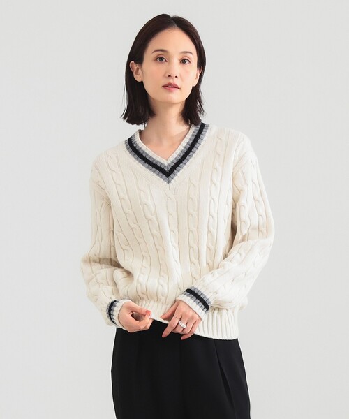 別注】SLOANE / 5ゲージ チルデン Vネック ロングスリーブ ニット