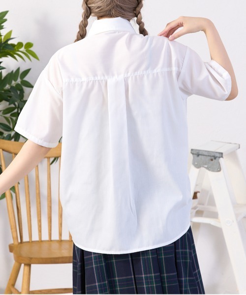 kutir（クティール）の「半袖アソートドロストリボンシャツ（シャツ/ブラウス・レディース・ボルドー/ベージュ/ライトブルー/オフホワイト/チャコールグレー・FREE）」の8枚目の写真