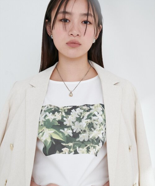 natural couture(ナチュラルクチュール)の「【canami】オリジナルフォトショートT(Tシャツ/カットソー・レディース・オフホワイト/ブラック/ピンク・FREE)」の3枚目の写真