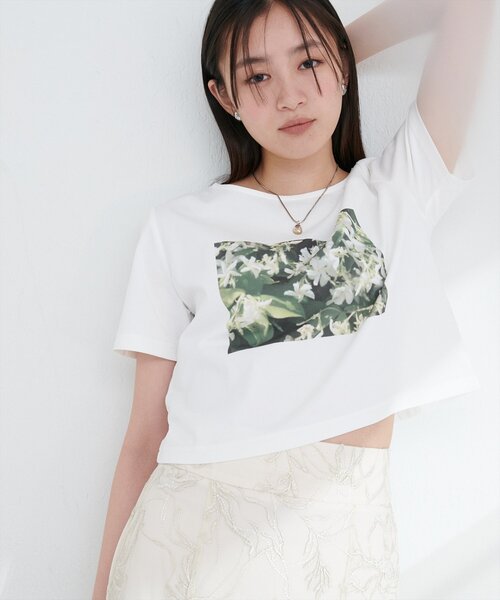 natural couture(ナチュラルクチュール)の「【canami】オリジナルフォトショートT(Tシャツ/カットソー・レディース・オフホワイト/ブラック/ピンク・FREE)」の5枚目の写真