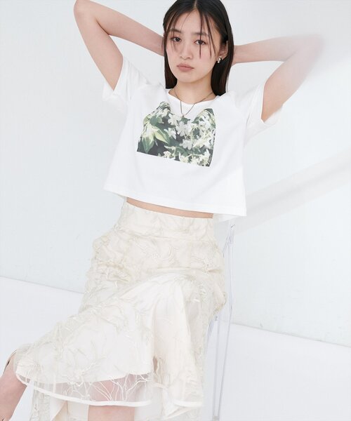 natural couture(ナチュラルクチュール)の「【canami】オリジナルフォトショートT(Tシャツ/カットソー・レディース・オフホワイト/ブラック/ピンク・FREE)」の7枚目の写真
