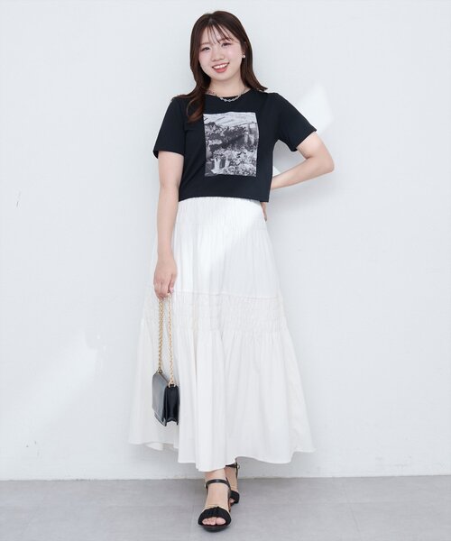 natural couture(ナチュラルクチュール)の「【canami】オリジナルフォトショートT(Tシャツ/カットソー・レディース・オフホワイト/ブラック/ピンク・FREE)」の16枚目の写真
