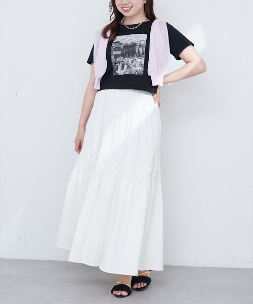 natural couture(ナチュラルクチュール)の「【canami】オリジナルフォトショートT(Tシャツ/カットソー・レディース・オフホワイト/ブラック/ピンク・FREE)」の18枚目の写真