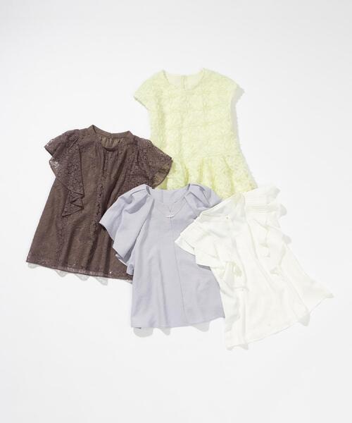 index（インデックス）の「フラワーチュール刺繍ペプラムブラウス【洗える】（シャツ/ブラウス・レディース・ブラック/アイボリー/ライトグリーン・40/38/36）」の4枚目の写真