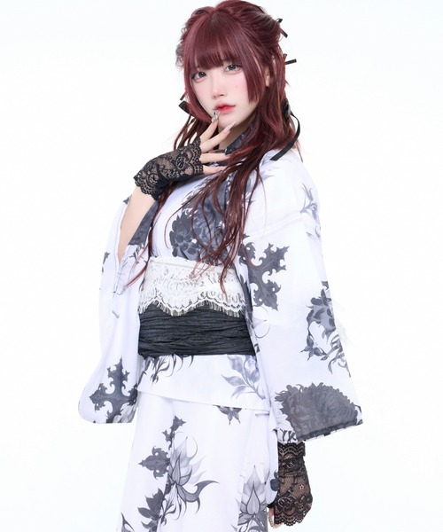 REFLEM【レフレム】総柄浴衣 黒 (浴衣・帯2点セット) REFLEM/レフレム』総柄浴衣SET（浴衣）｜REFLEM（レフレム）の