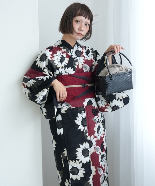 utatane(ウタタネ)の「竹かごバッグ+日本製注染生地あずま袋セット utatane 黒飴色 楊柳(かごバッグ・レディース・グレイッシュベージュ/オフホワイト・FREE)」の17枚目の写真