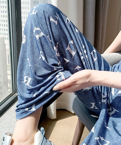 shoppinggo(ショッピングゴー)の「夏服 ワイドパンツ サマーパンツ ストレート ゆったり(スラックス・レディース・ブルー系その他3/ブルー系その他2/ブルー系その他/ライトブルー/ブルー系その他4・FREE)」の12枚目の写真