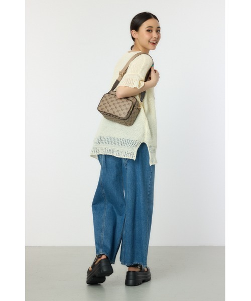 RODEO CROWNS WIDE BOWL（ロデオクラウンズワイドボウル）の「ルーズニットチュニック（ニット/セーター・レディース・レッド/アイボリー/チャコールグレー・FREE）」の4枚目の写真