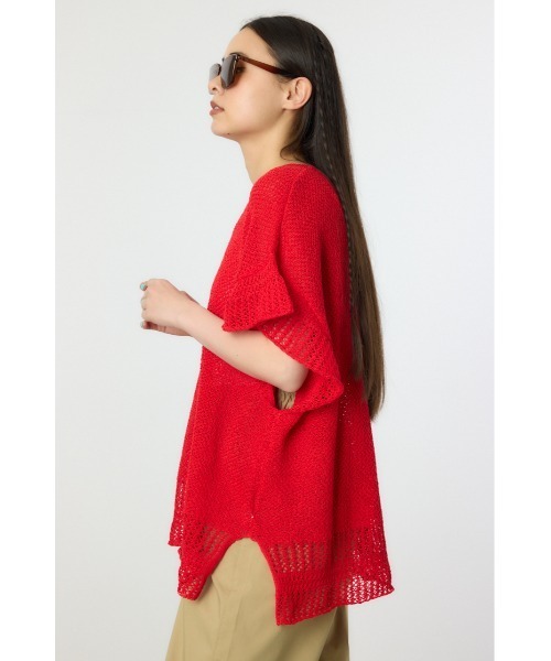 RODEO CROWNS WIDE BOWL（ロデオクラウンズワイドボウル）の「ルーズニットチュニック（ニット/セーター・レディース・レッド/アイボリー/チャコールグレー・FREE）」の13枚目の写真