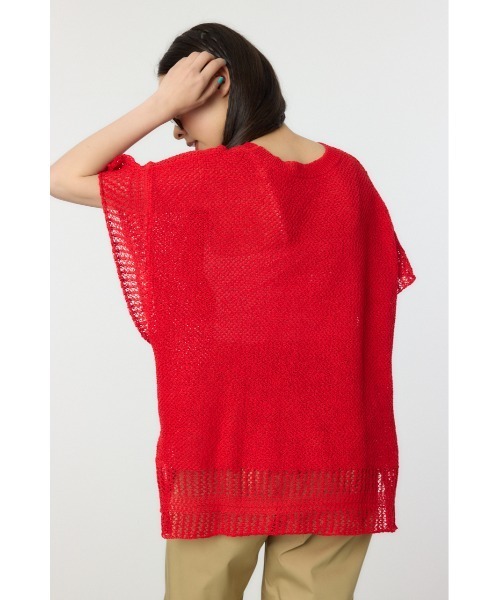 RODEO CROWNS WIDE BOWL（ロデオクラウンズワイドボウル）の「ルーズニットチュニック（ニット/セーター・レディース・レッド/アイボリー/チャコールグレー・FREE）」の14枚目の写真