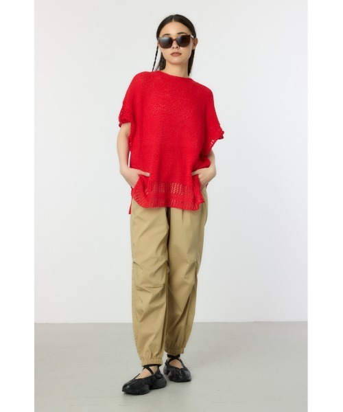 RODEO CROWNS WIDE BOWL（ロデオクラウンズワイドボウル）の「ルーズニットチュニック（ニット/セーター・レディース・レッド/アイボリー/チャコールグレー・FREE）」の15枚目の写真