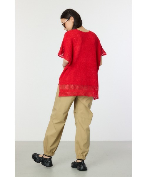 RODEO CROWNS WIDE BOWL（ロデオクラウンズワイドボウル）の「ルーズニットチュニック（ニット/セーター・レディース・レッド/アイボリー/チャコールグレー・FREE）」の17枚目の写真