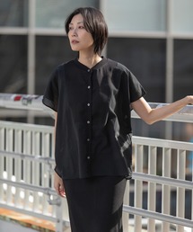 Munich | コットンローン×からみ素材ドッキングシャツ(シャツ/ブラウス)