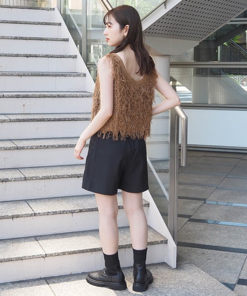 tiptop(ティップトップ)の「ループフリンジ2wayベスト(ベスト・レディース・アイボリー/チャコールグレー/ブラウン/レッド・FREE)」の21枚目の写真