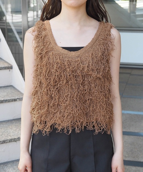 tiptop(ティップトップ)の「ループフリンジ2wayベスト(ベスト・レディース・アイボリー/チャコールグレー/ブラウン/レッド・FREE)」の22枚目の写真