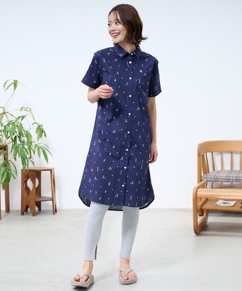 Arnold Palmer（アーノルドパーマー）の「アート総柄 ワンピース（ワンピース・レディース・ネイビー/ベージュ・L/S/M）」の7枚目の写真