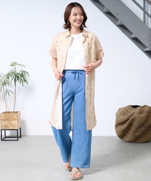 Arnold Palmer（アーノルドパーマー）の「アート総柄 ワンピース（ワンピース・レディース・ネイビー/ベージュ・L/S/M）」の6枚目の写真