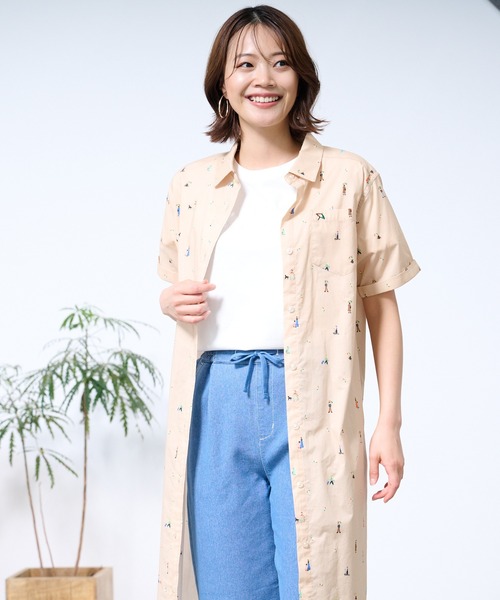 Arnold Palmer（アーノルドパーマー）の「アート総柄 ワンピース（ワンピース・レディース・ネイビー/ベージュ・L/S/M）」の4枚目の写真