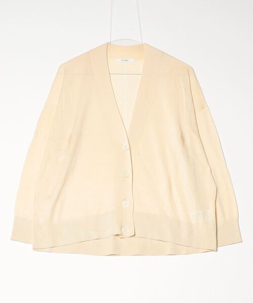 CINOH(チノ)の「SILK OVERSIZE CARDIGAN(ニット/セーター・レディース・アイボリー・36)」の1枚目の写真
