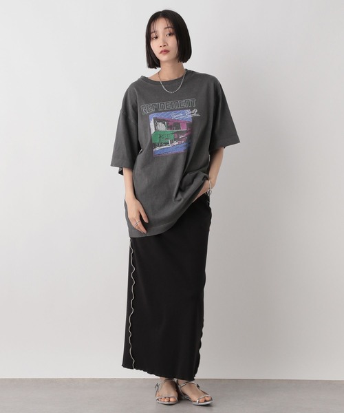 LOWRYS FARM（ローリーズファーム）の「カットメロータイトスカート 571510（スカート・レディース・アイボリー/グリーン/ブラック/グレー・FREE）」の5枚目の写真