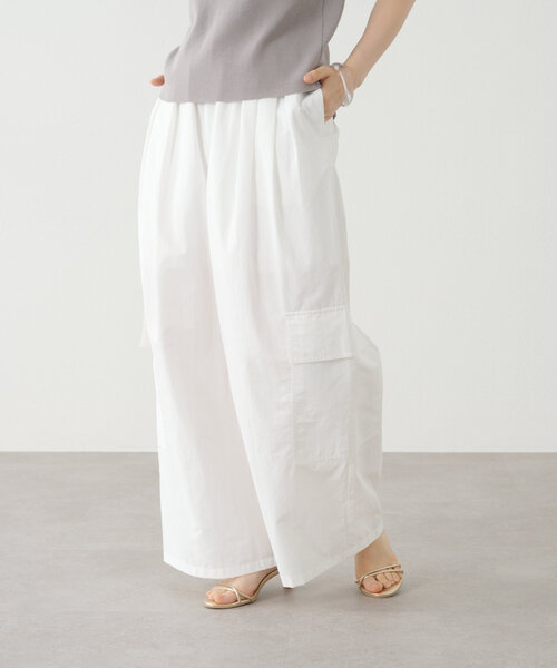 Omekashi（オメカシ）の「カーゴイージーパンツ（カーゴパンツ・レディース・イエロー/ブラック/オフホワイト・38/36）」の2枚目の写真