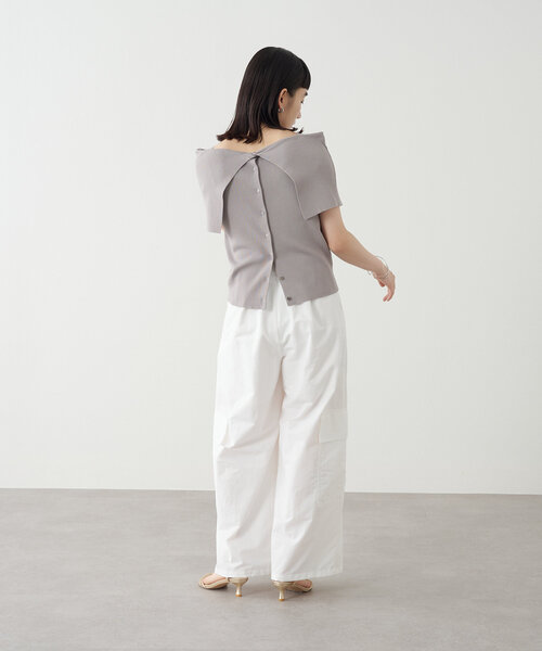 Omekashi（オメカシ）の「カーゴイージーパンツ（カーゴパンツ・レディース・イエロー/ブラック/オフホワイト・38/36）」の4枚目の写真