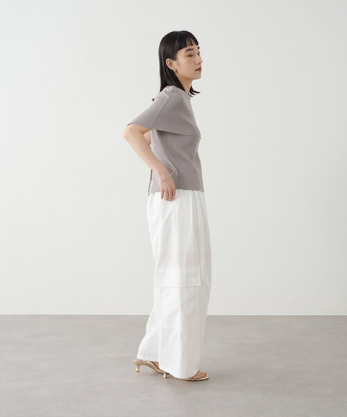 Omekashi（オメカシ）の「カーゴイージーパンツ（カーゴパンツ・レディース・イエロー/ブラック/オフホワイト・38/36）」の5枚目の写真