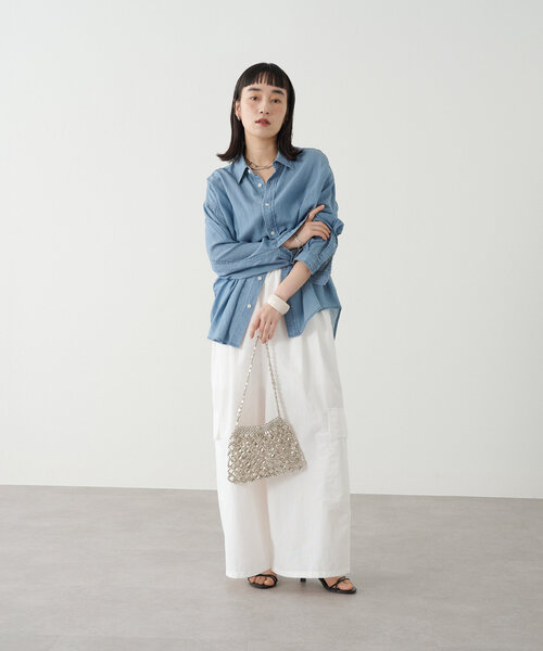 Omekashi（オメカシ）の「カーゴイージーパンツ（カーゴパンツ・レディース・イエロー/ブラック/オフホワイト・38/36）」の10枚目の写真