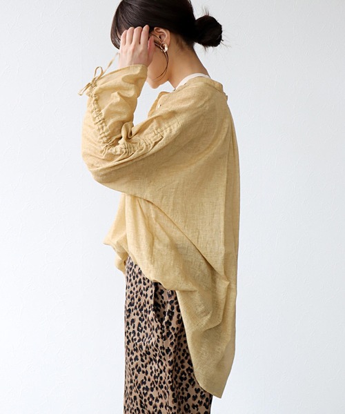 Jines(ジネス)の「シアーシャーリングシャツ(シャツ/ブラウス・レディース・イエロー系その他/オレンジ・38)」の3枚目の写真