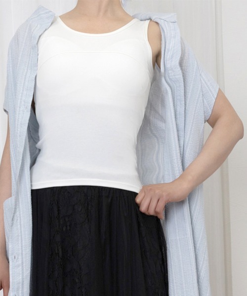 Miniministore(ミニミニストア)の「タンクトップ カップ付き インナーウェア(タンクトップ・レディース・ベージュ/ホワイト/グレー/ブラック・FREE)」の2枚目の写真