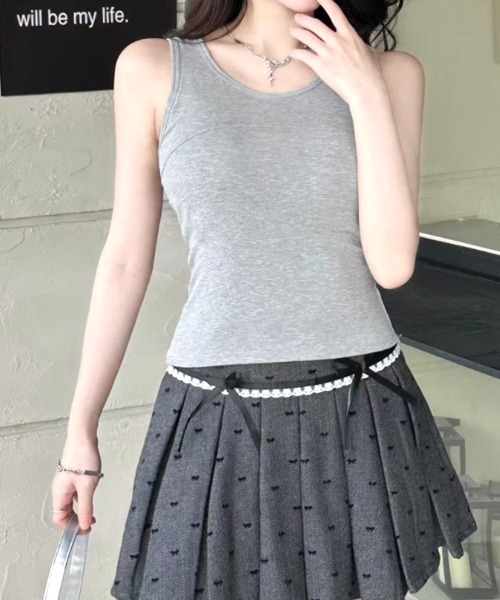 Miniministore(ミニミニストア)の「タンクトップ カップ付き インナーウェア(タンクトップ・レディース・ベージュ/ホワイト/グレー/ブラック・FREE)」の5枚目の写真