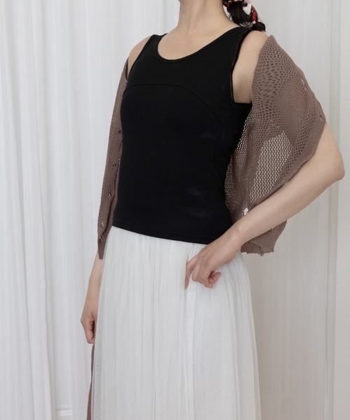 Miniministore(ミニミニストア)の「タンクトップ カップ付き インナーウェア(タンクトップ・レディース・ベージュ/ホワイト/グレー/ブラック・FREE)」の9枚目の写真