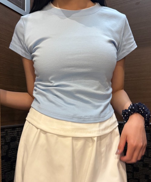 Geeong(ジーオン)の「【ZOZO限定】バイカラー レイヤード Tシャツ 半袖トップス(Tシャツ/カットソー・レディース・ライトブルー/ブラック/グレー・FREE)」の3枚目の写真