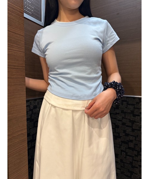 Geeong(ジーオン)の「【ZOZO限定】バイカラー レイヤード Tシャツ 半袖トップス(Tシャツ/カットソー・レディース・ライトブルー/ブラック/グレー・FREE)」の11枚目の写真