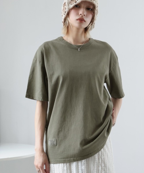 Girly Doll(ガーリードール)の「ビンテージライクオーバーTシャツ(Tシャツ/カットソー・レディース・モカ/ダークグレー/カーキ・M/S/XL/L)」の3枚目の写真