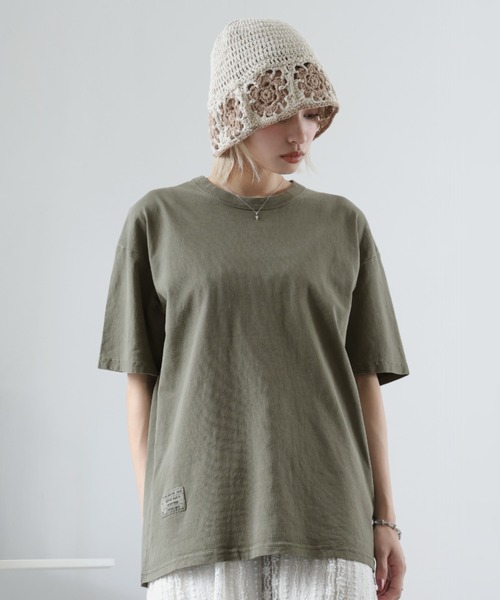 Girly Doll(ガーリードール)の「ビンテージライクオーバーTシャツ(Tシャツ/カットソー・レディース・モカ/ダークグレー/カーキ・M/S/XL/L)」の8枚目の写真