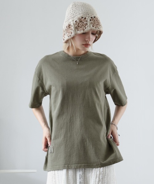 Girly Doll(ガーリードール)の「ビンテージライクオーバーTシャツ(Tシャツ/カットソー・レディース・モカ/ダークグレー/カーキ・M/S/XL/L)」の9枚目の写真