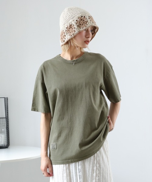 Girly Doll(ガーリードール)の「ビンテージライクオーバーTシャツ(Tシャツ/カットソー・レディース・モカ/ダークグレー/カーキ・M/S/XL/L)」の12枚目の写真