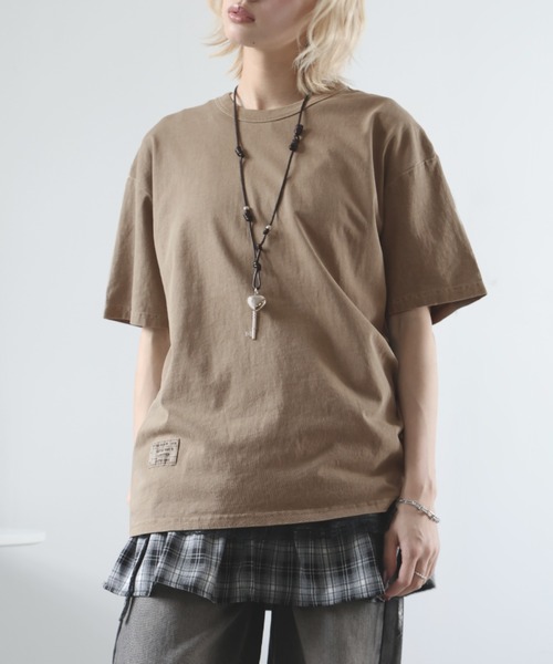 Girly Doll(ガーリードール)の「ビンテージライクオーバーTシャツ(Tシャツ/カットソー・レディース・モカ/ダークグレー/カーキ・M/S/XL/L)」の18枚目の写真