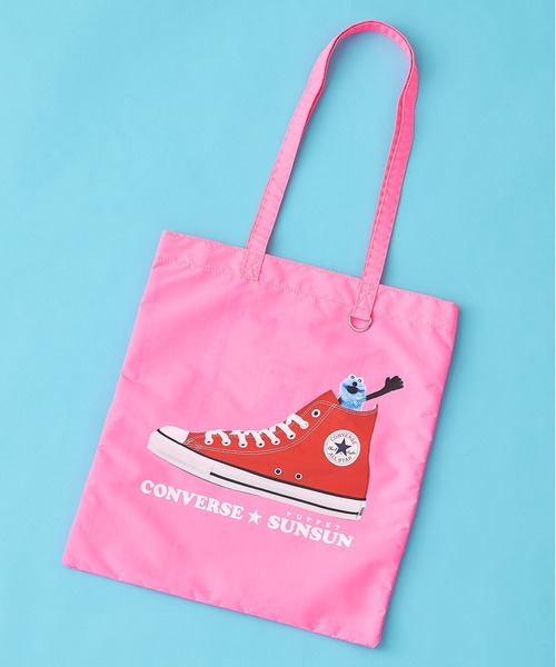 CONVERSE（コンバース）の「【CONVERSE/コンバース】SUNSUN FLAT TOTE BAG　パペットスンスン コラボバッグ（トートバッグ・レディース・アイボリー/イエロー/ブルー/ブラック/ピンク・FREE）」の5枚目の写真
