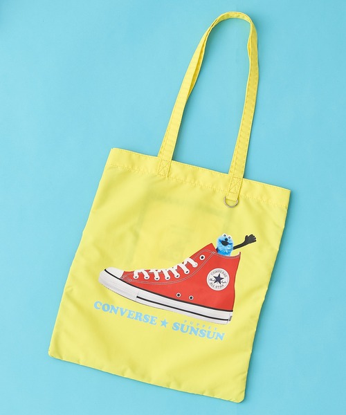 CONVERSE（コンバース）の「【CONVERSE/コンバース】SUNSUN FLAT TOTE BAG　パペットスンスン コラボバッグ（トートバッグ・レディース・アイボリー/イエロー/ブルー/ブラック/ピンク・FREE）」の4枚目の写真