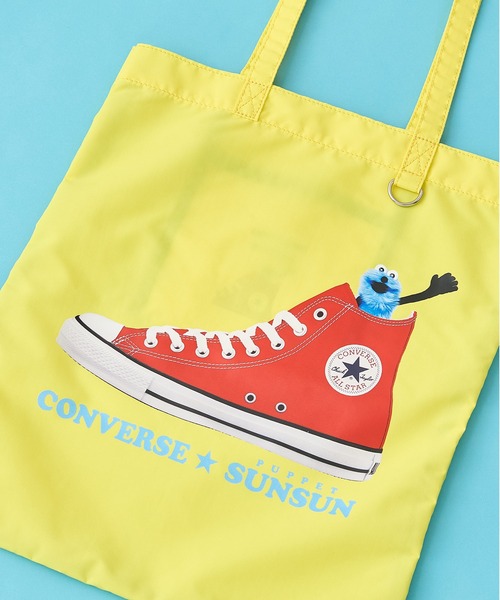 CONVERSE（コンバース）の「【CONVERSE/コンバース】SUNSUN FLAT TOTE BAG　パペットスンスン コラボバッグ（トートバッグ・レディース・アイボリー/イエロー/ブルー/ブラック/ピンク・FREE）」の10枚目の写真